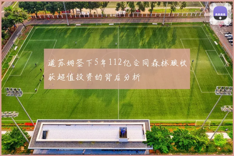 道苏姆签下5年112亿合同森林狼收获超值投资的背后分析